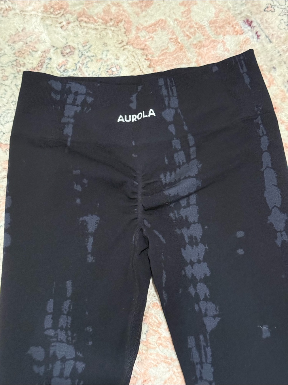 Aurola Black Tie-Dye High-Rise Leggings